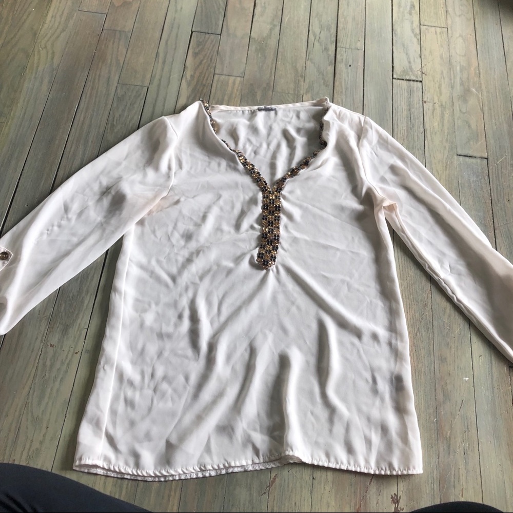 White beaded blouse